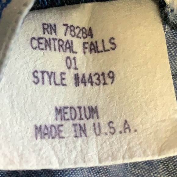 CENTRAL FALLS Blue Cotton Geometric Fish Print Vintage Button Down Shacket M - Picture 11 of 13